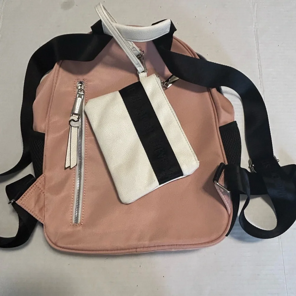 Steve Madden Blush Backpack Striped Pouch NWT